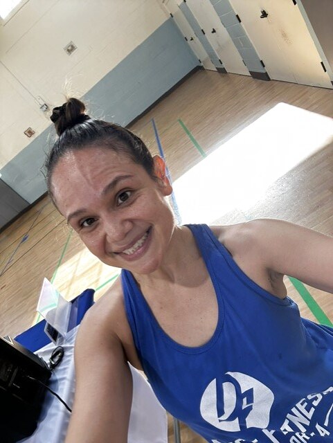 Norma, owner of Dance Fitness with Norma, in the studio