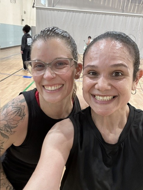 A fun selfie between students at class